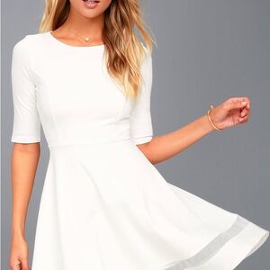Lulu’s White Long Sleeve Dress